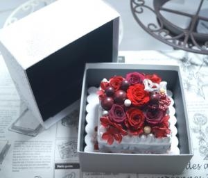 赤バラのｹｰｷプリザフラワー｜「花のスガヌマ」　（北海道日高郡新ひだか町の花キューピット加盟店 花屋）のブログ